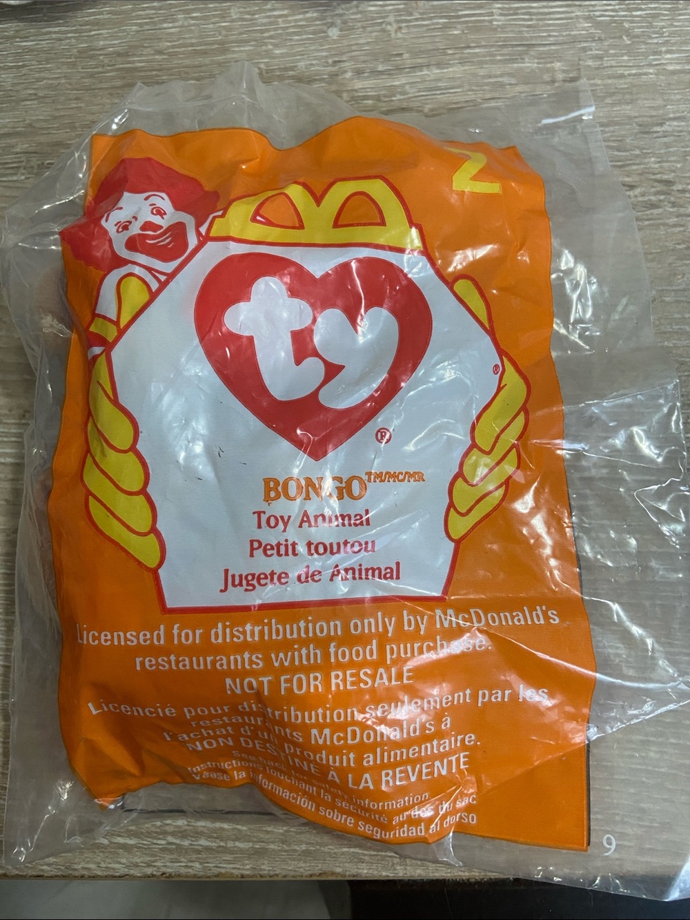 1998 TY Teenie Beanie Babies #2 Bongo The Monkey McDonald’s Happy Meal Sealed